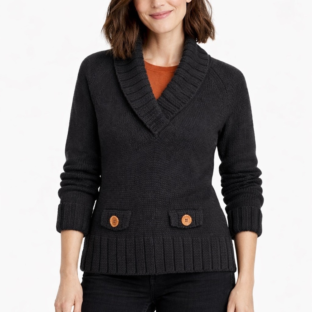 Max & Co. Textured Black Knit Sweater made in Italy